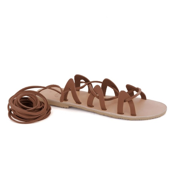 MAC&LOU GREEK LEATHER SANDALS 'ANDROMEDA' Burgundy - Picture 1 of 1